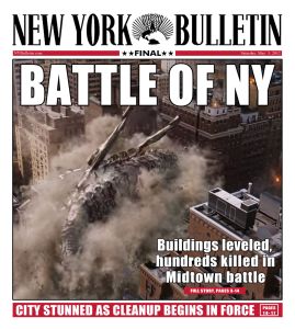 Newspapers report destruction in NY